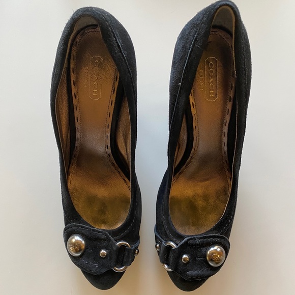 Coach Suede Wedge Heels - size 8.5 - Picture 7 of 9